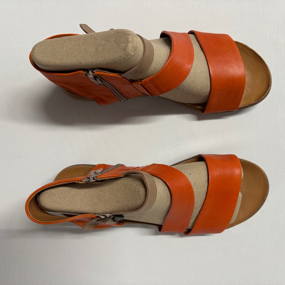 Chic Orange Leather Sandals for Women